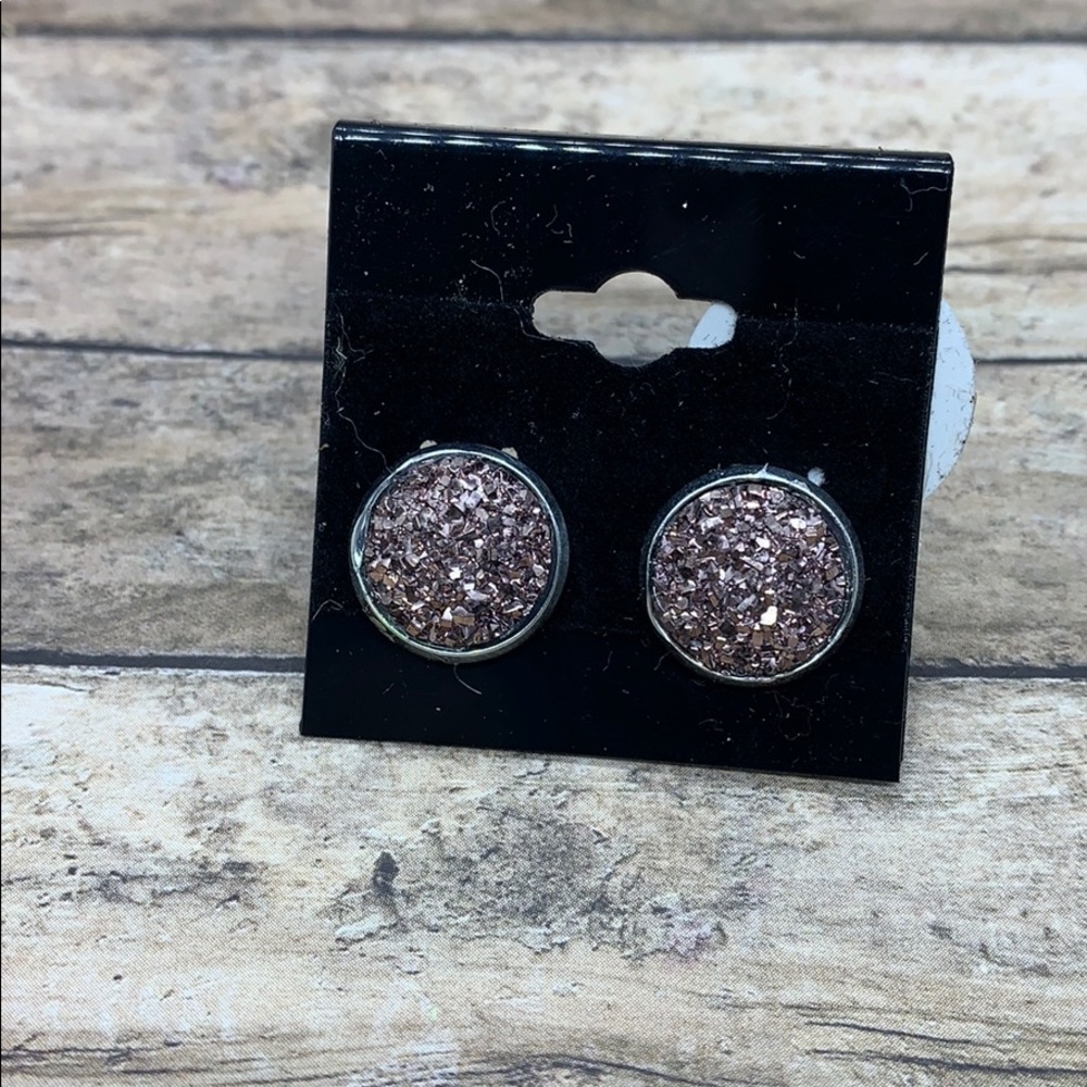 Druzy earrings copper color 12mm